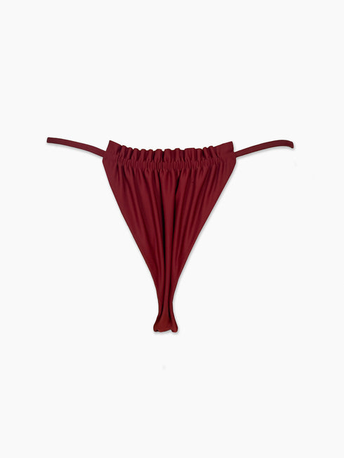 The Anita Ruffle Edge Bottom - Merlot